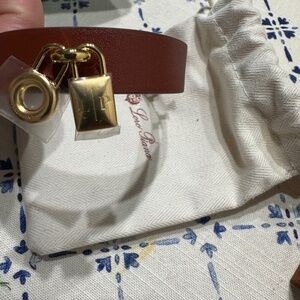 Loro Piana leather and brass bracelet